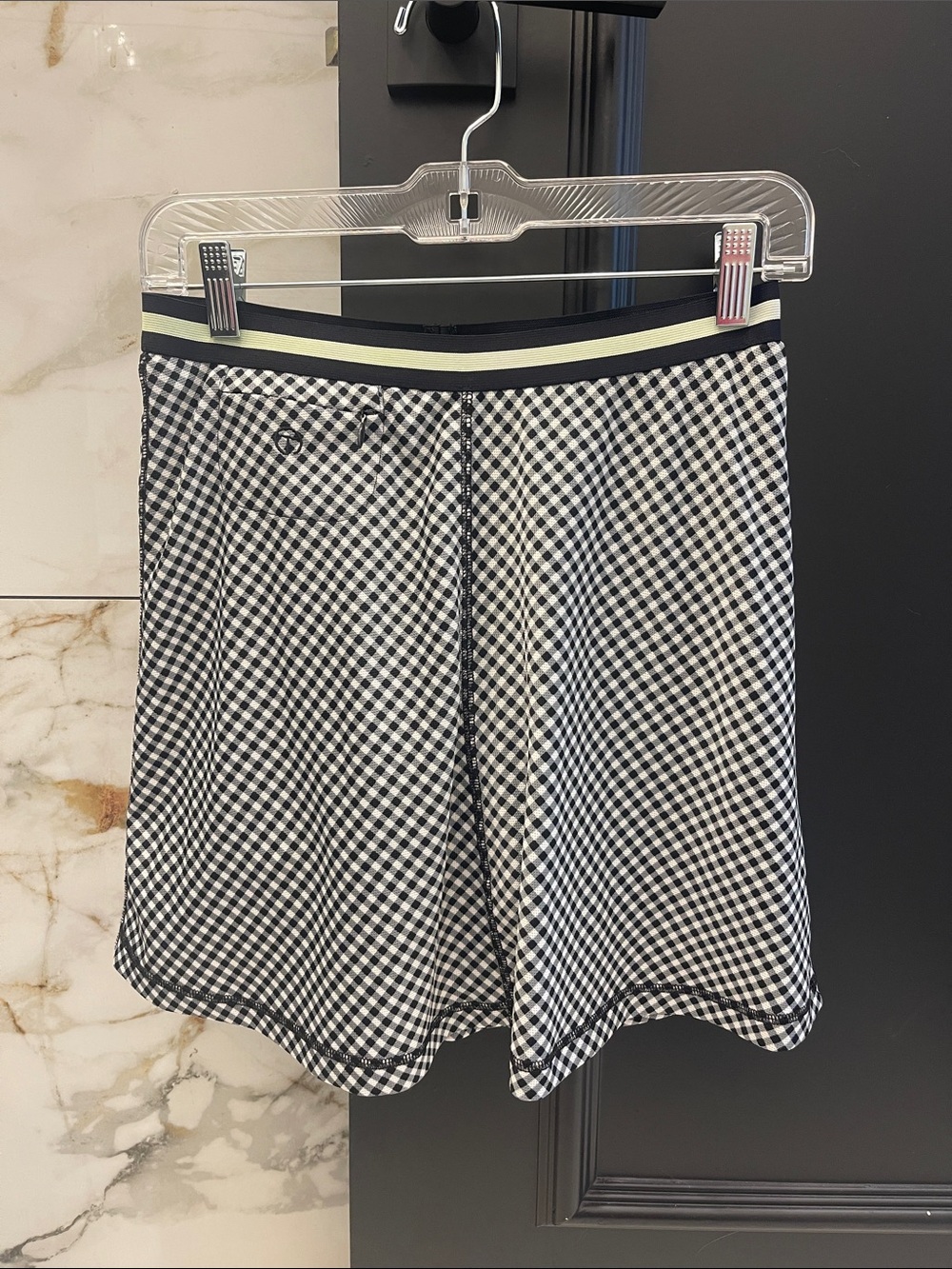 Talbots Black & White Gingham Skort with Contrast Waistband
